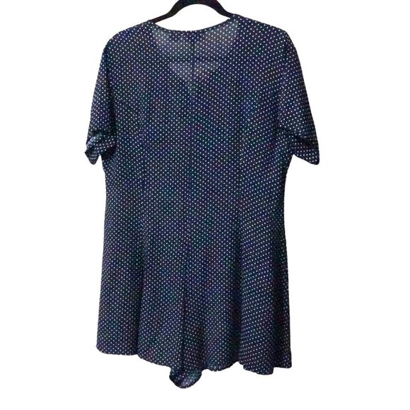 Vintage Sostanza Romper Size M Rayon Polka Dot Print 90s Shorts Jumper Button Fr - Picture 7 of 7